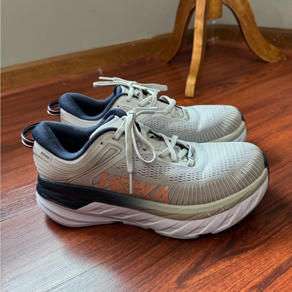 Hoka One One Shoes - Hoka One One women Gray and Orange Athletic Shoes size 8